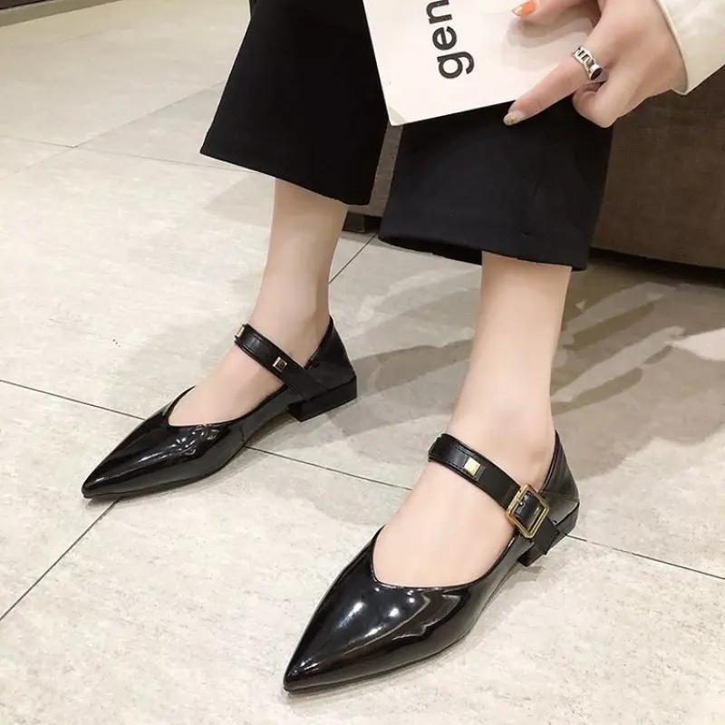 2024 new Ladies Shoes basic Lace up Women's High heels Square heel Pointed Toe pumps solid color shoes women heels women simple