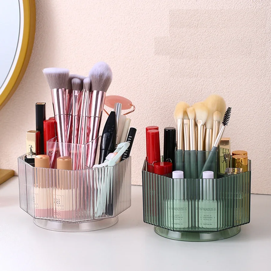 1PC Multi-function Rotating Makeup Brush Storage Box Lipsticks Storage Rack Desktop Large Capacity Makeup Organizers Box