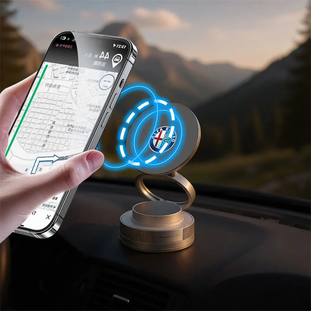 Magnetic Car Phone Mount with Mechanical Vacuum Suction Cup and Navigation Holder