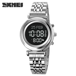 SKMEI 1892 Pilgrimage Time Reminder Qibla Direction Function Watch Muslim Digital Watch Women Led Light Display Sport Watch