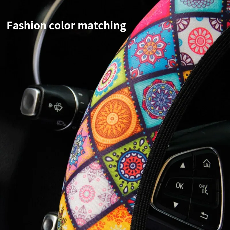 Steering Wheel Cover No Inner Ring Diving Material Elastic for Car
