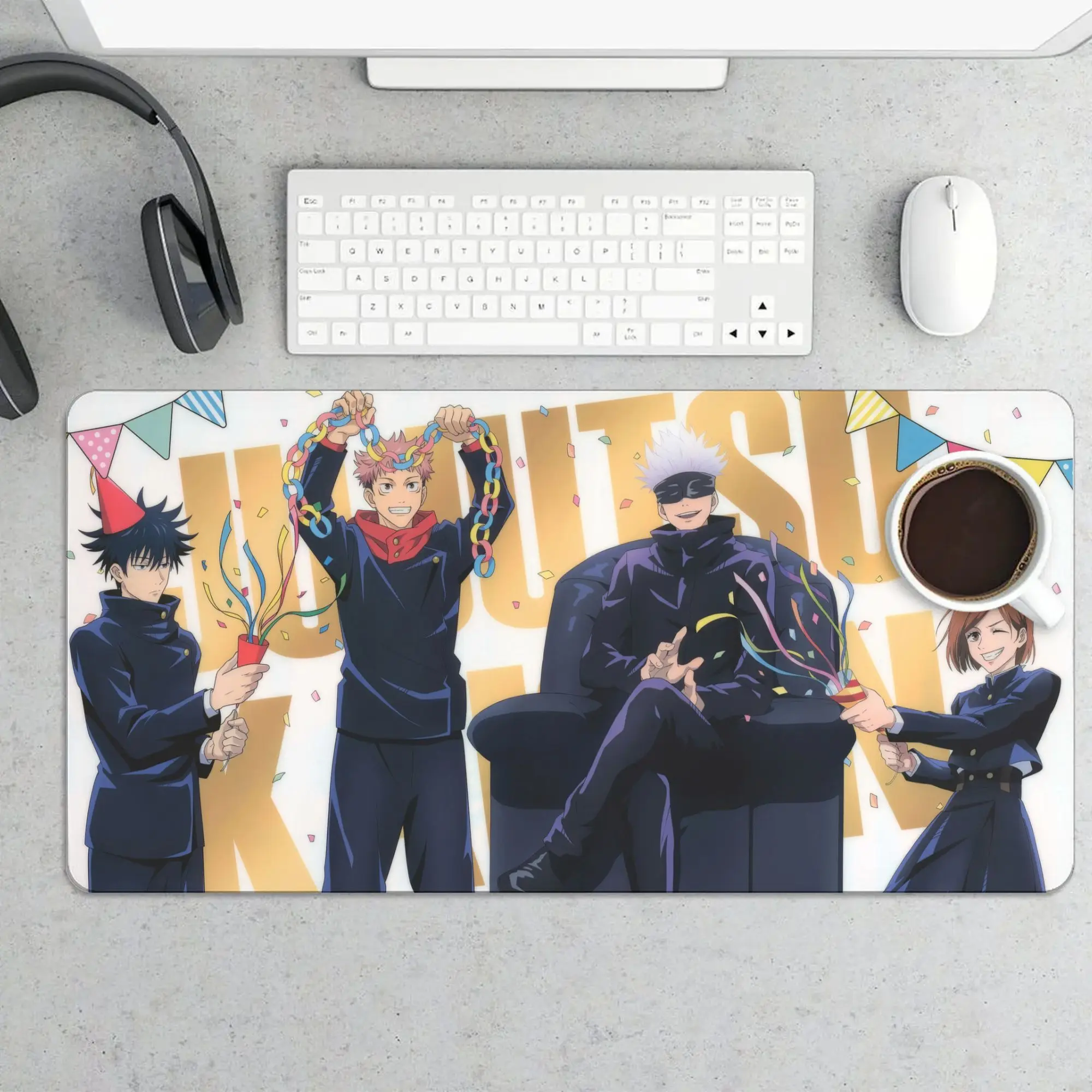 Anime Mouse Pad Large 15.7 X 31.5 In, Jujutsu Kaisen Mouse Pad with Premium-Textured Mousepad with Non-Slip Base