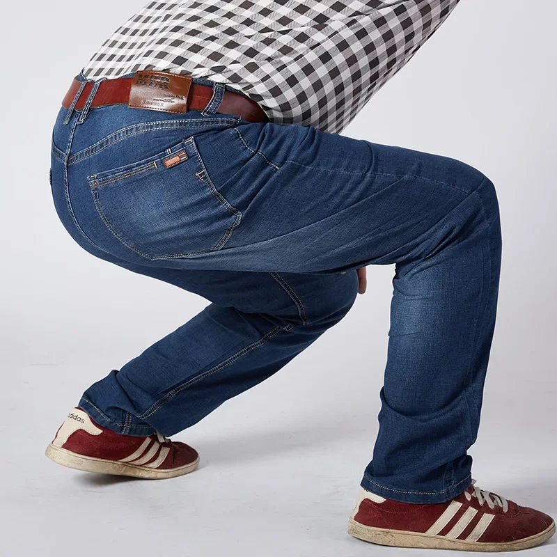 Jeans Men Stretch Regular Large Size  Large Size Jeans Men Straight -  Classic - Aliexpress