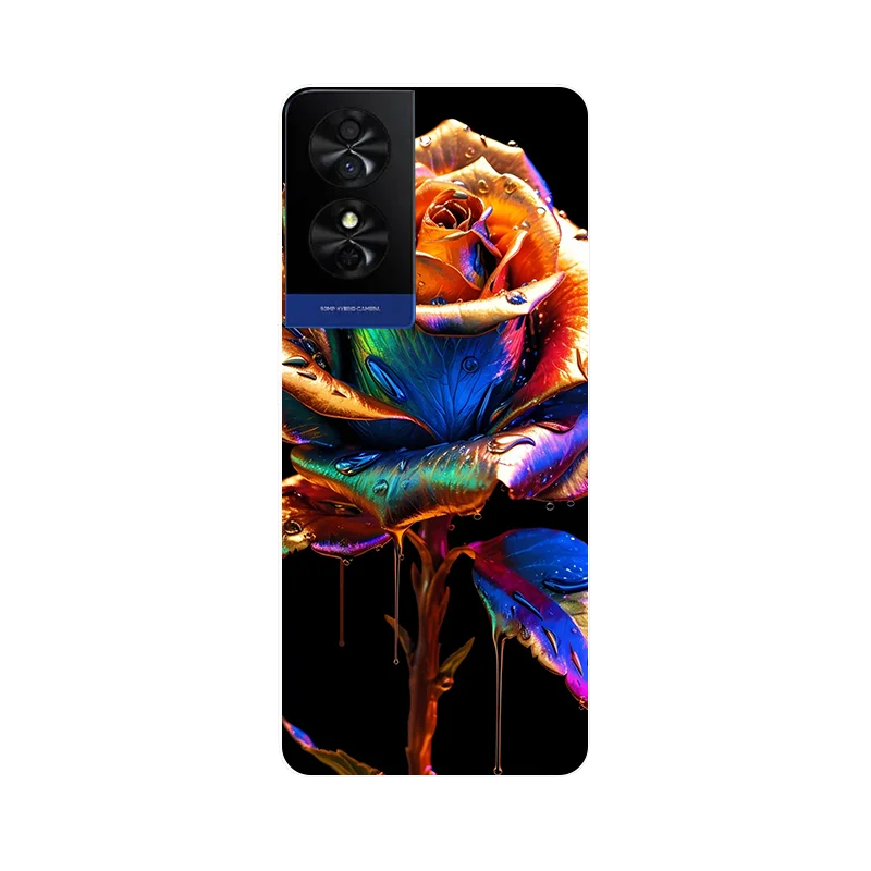 Colorful Leaves Flower Painted Soft Silicone Phone Case Cover - Bumper Protection Design