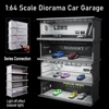 1:64 Scale Diorama Car Garage Model Assemble LED Lighting Car Parking Lot Backdrop Display Scene Model Toy Collection Gift 2