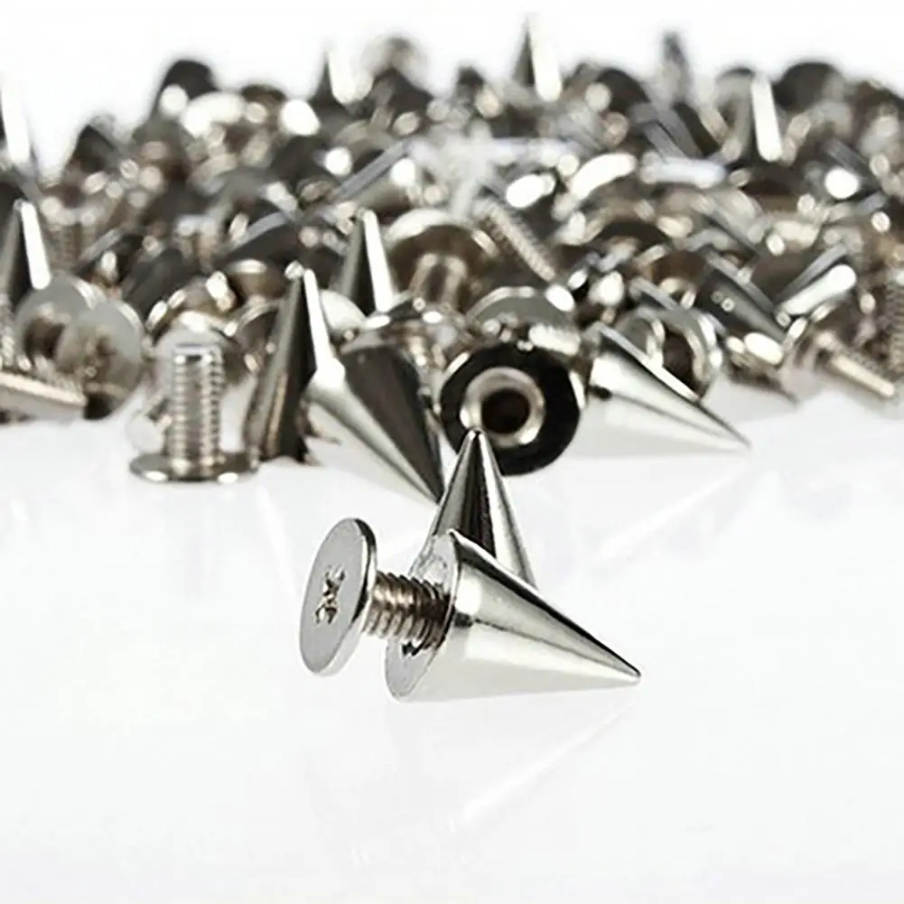 11 x 10mm Silver Dragon Claw Cone Spike Studs with Back Screws