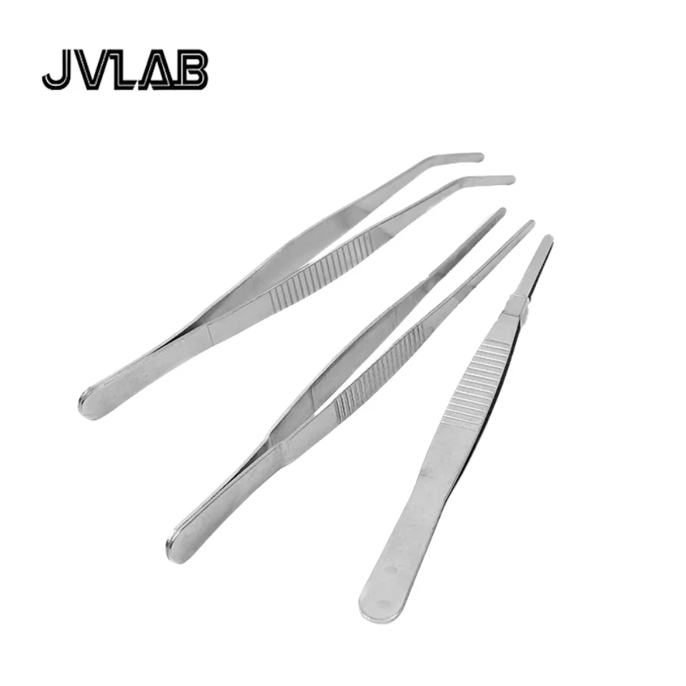 403 Stainless Steel 12.5cm Bend Tweezer JVLAB Craft Repairing Tool Clamp Clip
