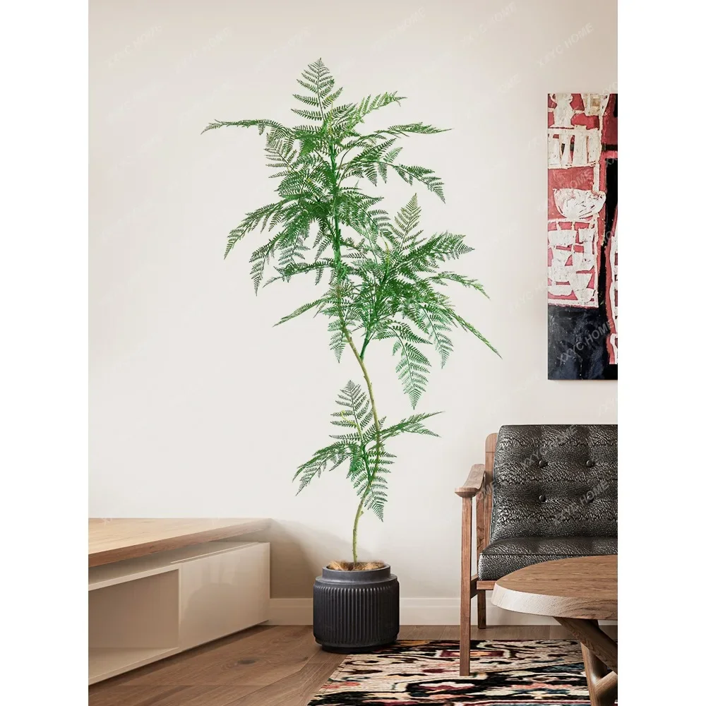 Cinese Zen Simulazione Pianta Jacaranda Mosifolia Finta Pianta Verde Paesaggio Soggiorno Pavimento Stand Decorazione