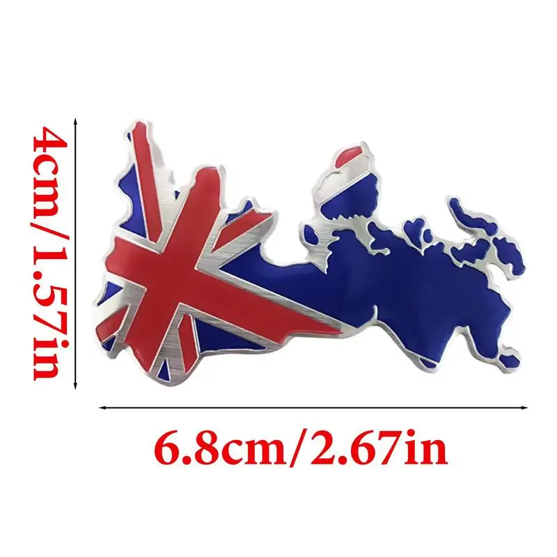 Union Jack Flag Car Emblem England United Kingdom Flag Metal Emblem Stickers Queen Memorial Party Props Emblem Decal Stickers 6