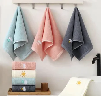 Bathroom Hand Towels Set of 4, Baby Towel Hand Towel Soft Cotton Towel Highly Absorbent Hand Towel 2