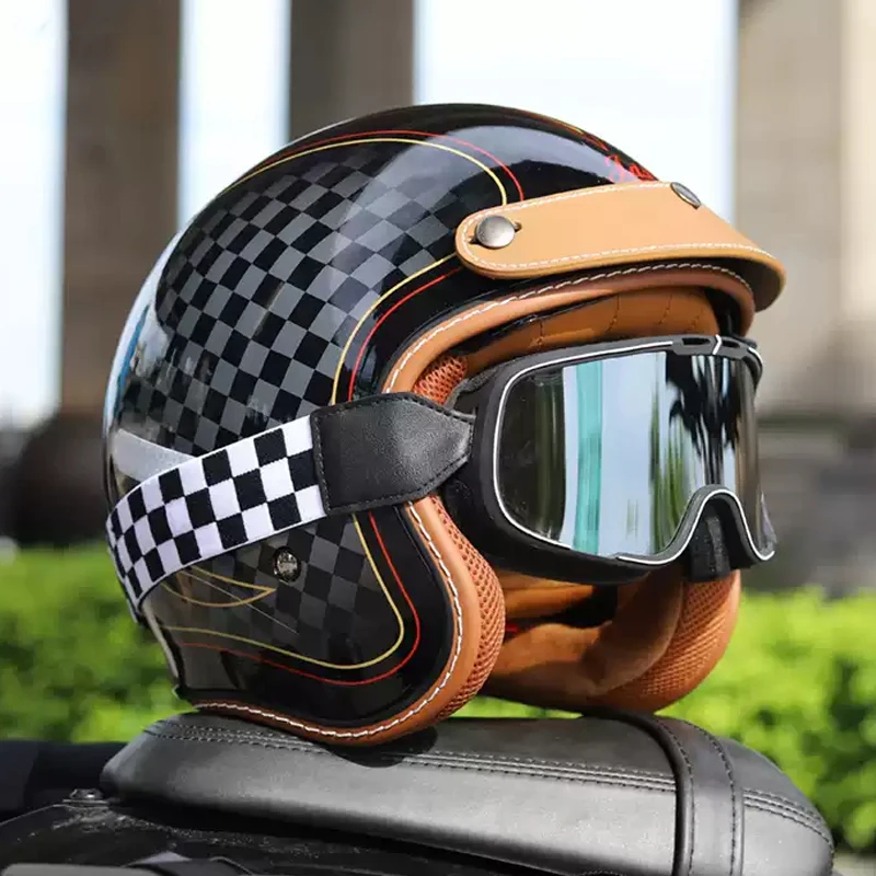 Casco Jet Moto Hombre Casco Motocicleta Bluetooth Casco Retro