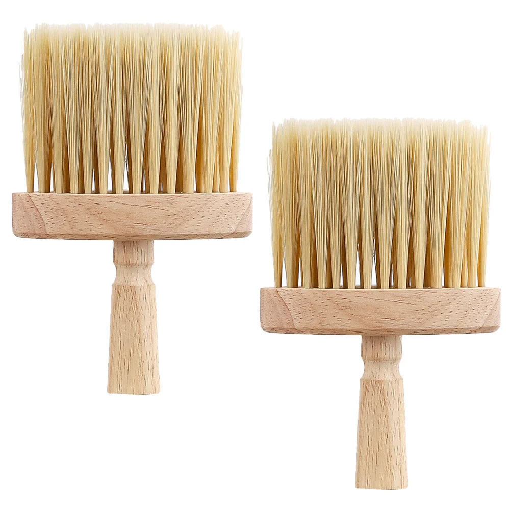 

2 Pcs Solid Wood Brush 2pcs (rubber Wood-[opp Bag]) Hand Held Broom Cleaning Wooden Handle for Cars Couch Multifunction