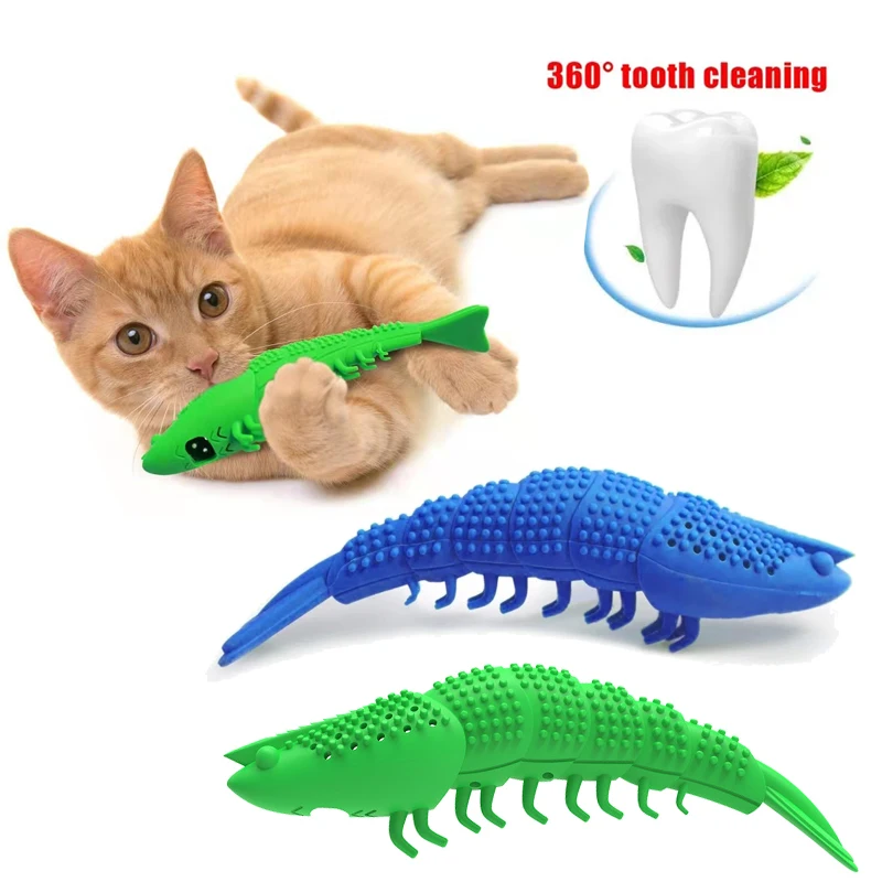 New Catnip Toys for Cats 360 Degree Teeth Cleaning Accessories Pet Toy Interactive Games Rubber Toothbursh Chew Pet Cat Supplies 1