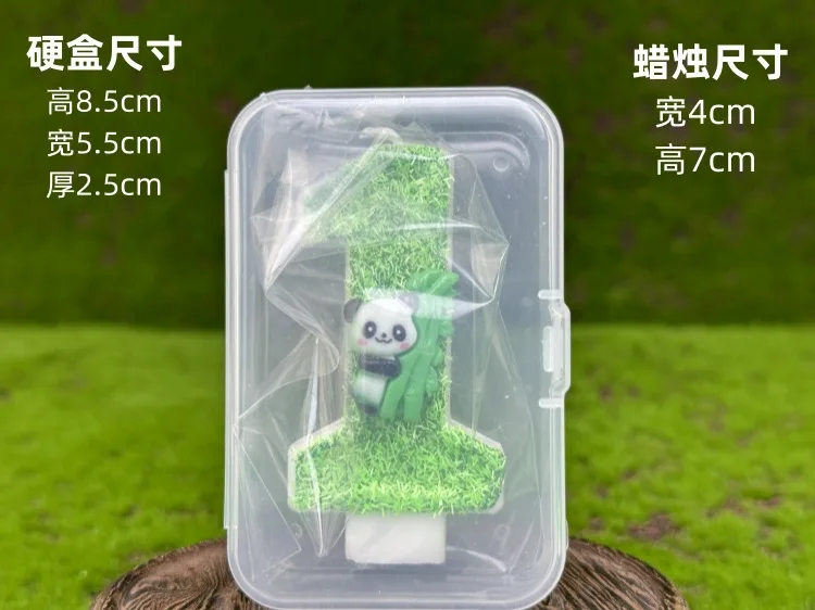 Creative Handmade Digital Birthday Candles Cake Birthday Decoration Candles Green Panda Party Boys and Girls Number