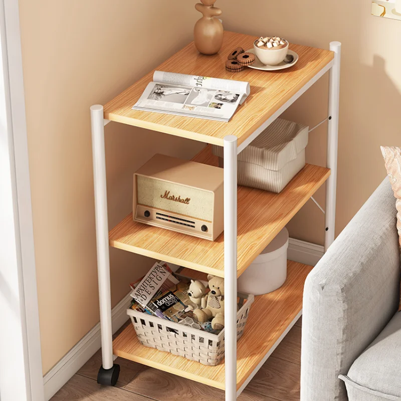 

Передвижная Кофейня стол для гостиной домашний зазор маленькая настольная полка боковой столик с шкивом боковой стол