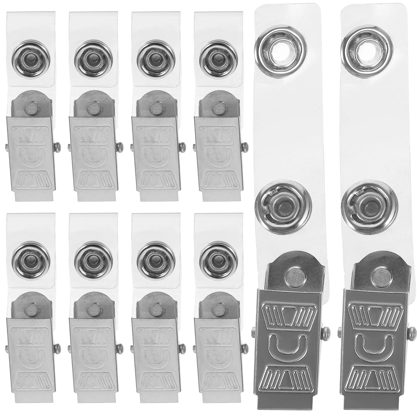 100Pcs 배지 클립 철 PVC 소재 경량 컴팩트 톱니 모양의 악어 클립 ID 카드 이름 배지 작업 간호사 사무실 사용