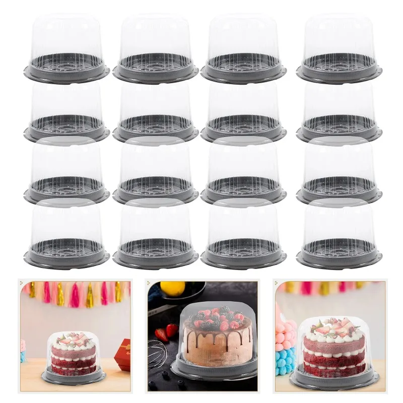 Cake Boxes 4/6/8 Inch Lids Containers Dome Disposable Cover 10pcs