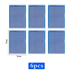 Double - Sided PCB Prototyping Board Kit - Universal DIY Perfboard (5x7cm  6pcs)