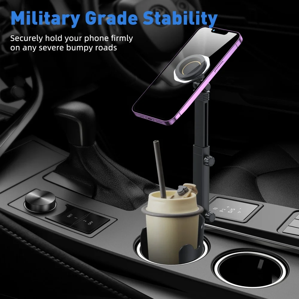 Car Cup Stand Magnetic Phone Holder Universal 2 in 1 Multifunction Extendable 36