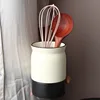 Chopstick Barrel, Ceramic Household Water Drainage Tableware Barrel Kitchen Knife and Fork Storage Rack 3