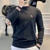 2024 Men Knitted Sweater Golf Shirts Luxury Long Sleeves Top Fashion Casual Round Neck Windproof Blouse NEW Autumn Golf Wear Men 6