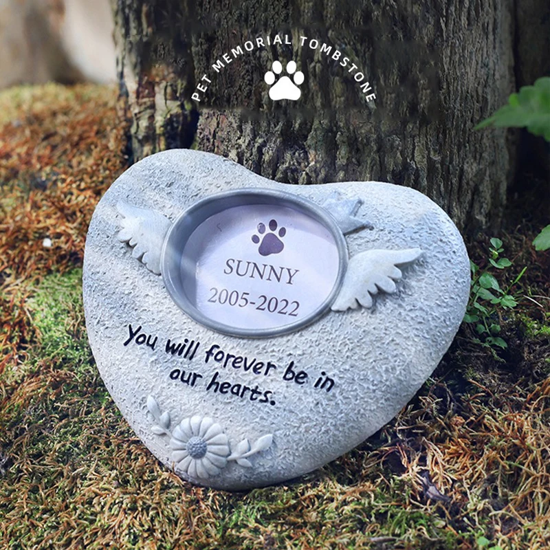 Imitation Stone Pet Tombstone Dog Memorial Statue Dog Cat Small Animal Resin Souvenir Ornaments