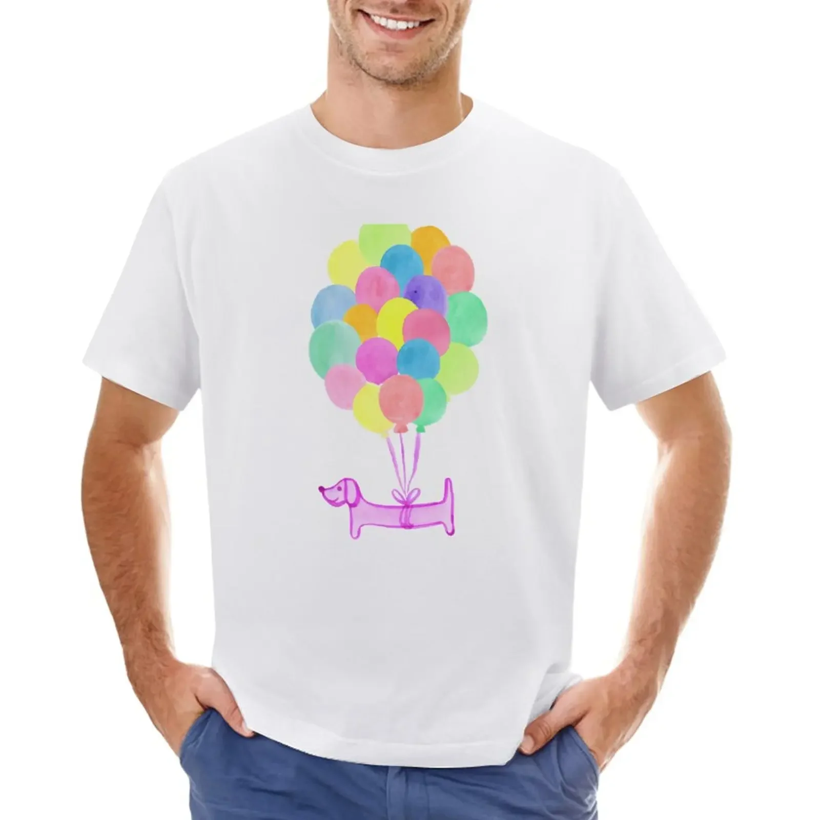 Pup Pup And Away! -T-Shirt Rosa Magliette Carine Anime Fruit Of The Loom Magliette Da Uomo