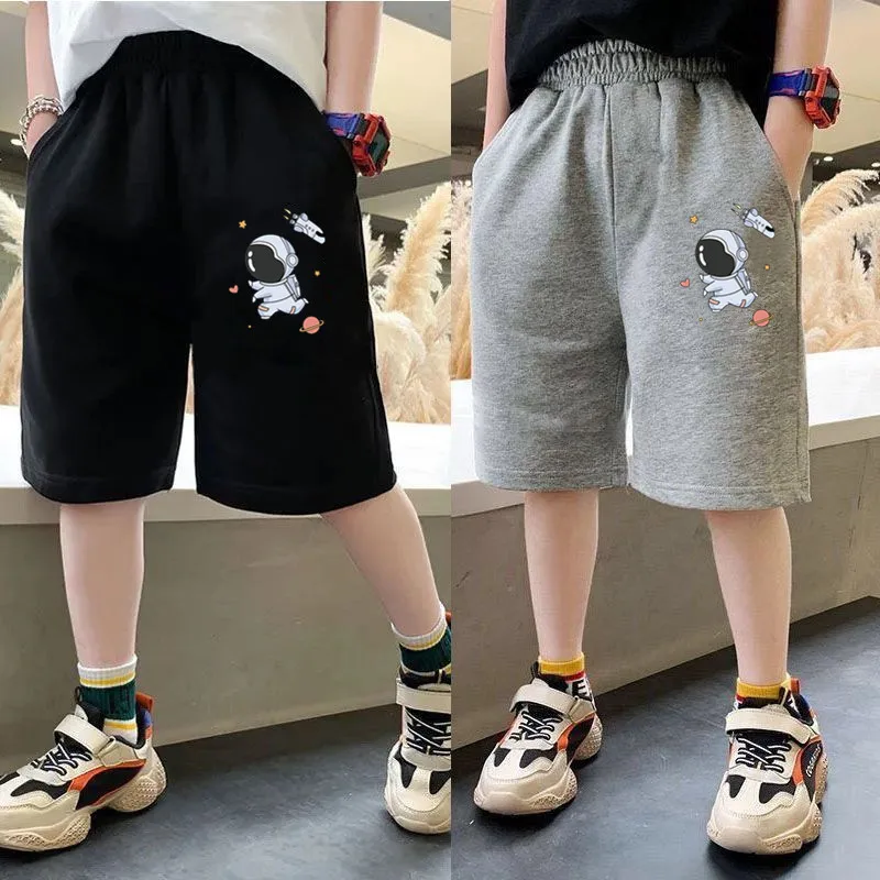 Summer Boys Space Shorts Cotton Trousers Kids Beachwear with Pocket Children Loose Sport Beach Shorts Sweatpants 3-14Y Boys Pants Kids Pants