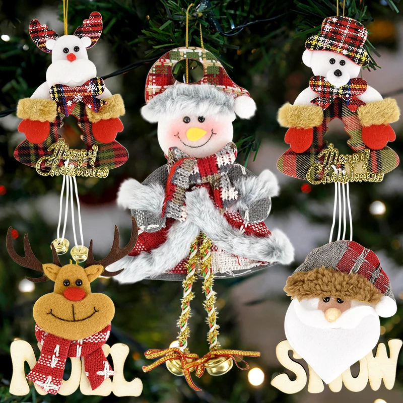 

Merry Christmas Santa Elf Doll Pendant Xmas Tree Hanging Ornaments Kids New Year Gift Snowman Doll Christmas Decoration For Home