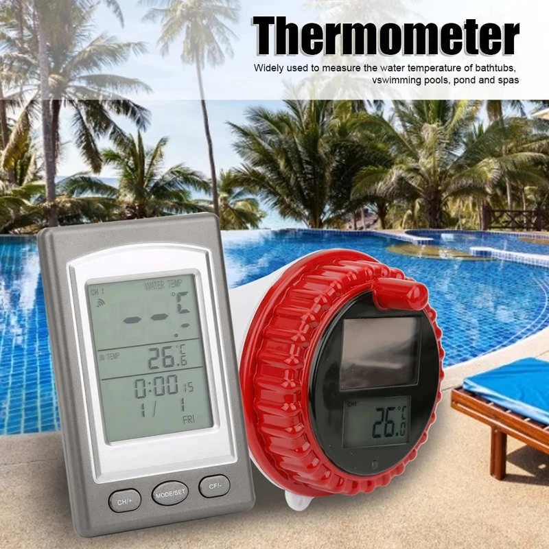 

Solar Wireless Swimming Pool Thermometer Outdoor Powered Swim Pond Tub Waterproof Float Temperature Meter Digital LCD Display