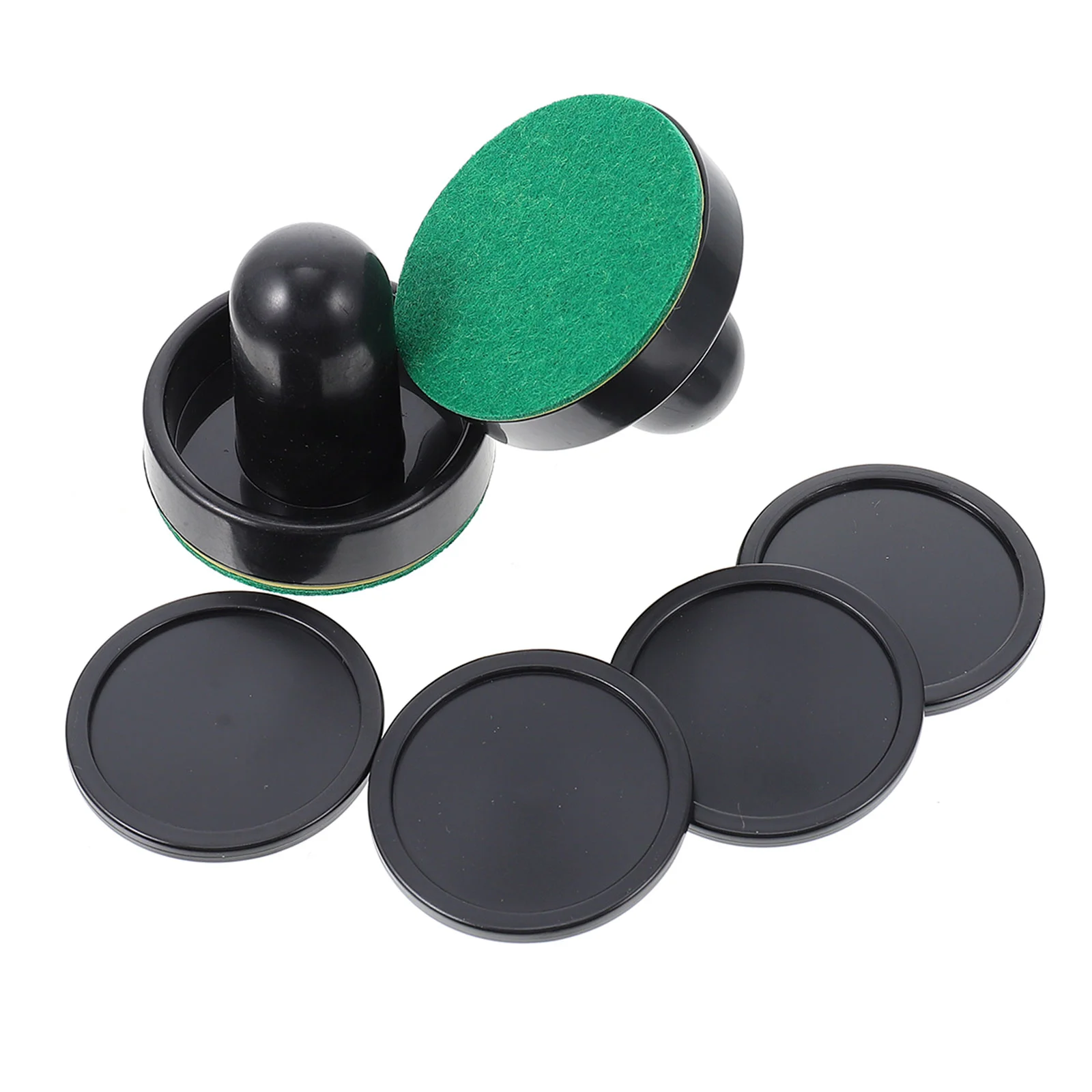 

2 Sets Ice Hockey Machine Table Accessory Pucks Handle Paddles Portable Handles Wear-resistant Plastic Putter