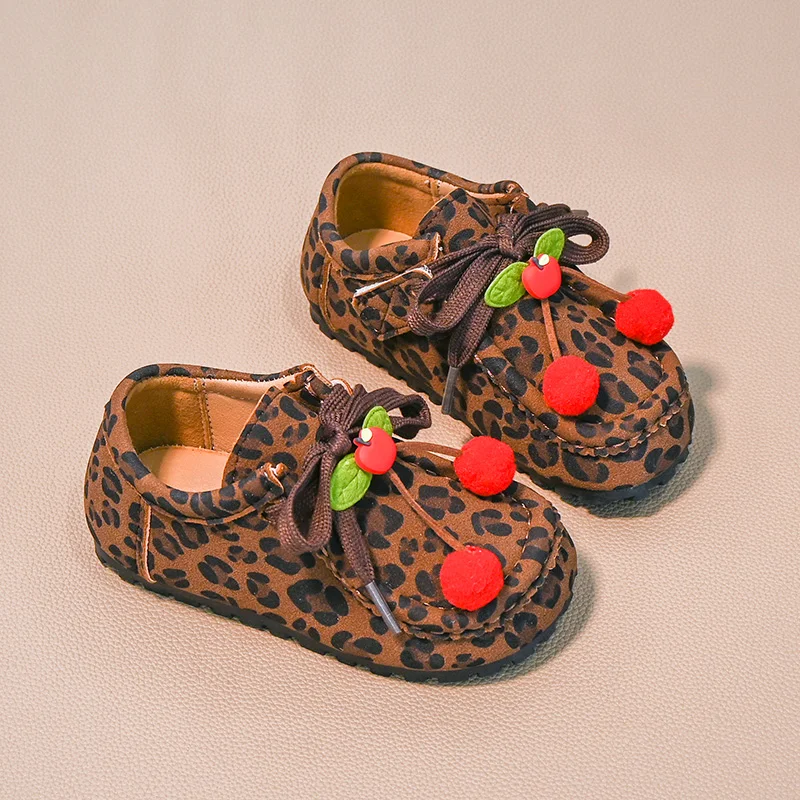 Leather Ballet Flat Shoes for Kids Girls