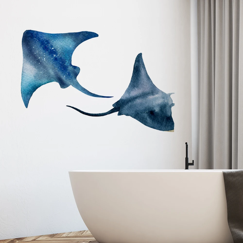 Devil rays Manta Fish Wall Stickers Window Stickers For Home Bathroom Decor Art Nursery Decals Removable Murals Applicable to Tile Glass Window