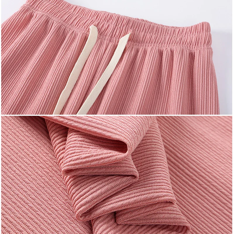 Women Long Pants Summer Autumn Women Elastic Waist Stright Long Wide leg Pants 2024 Casual Female Long Pants Trousers