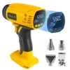 Cordless Heat Gun 400W 550℃ Fast Heating Hot Air Gun with LCD Digital Display & 4 Nozzles for Dewalt 20V Battery (No Battery) 1