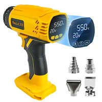 Cordless Heat Gun 400W 550℃ Fast Heating Hot Air Gun with LCD Digital Display & 4 Nozzles for Dewalt 20V Battery (No Battery) 1