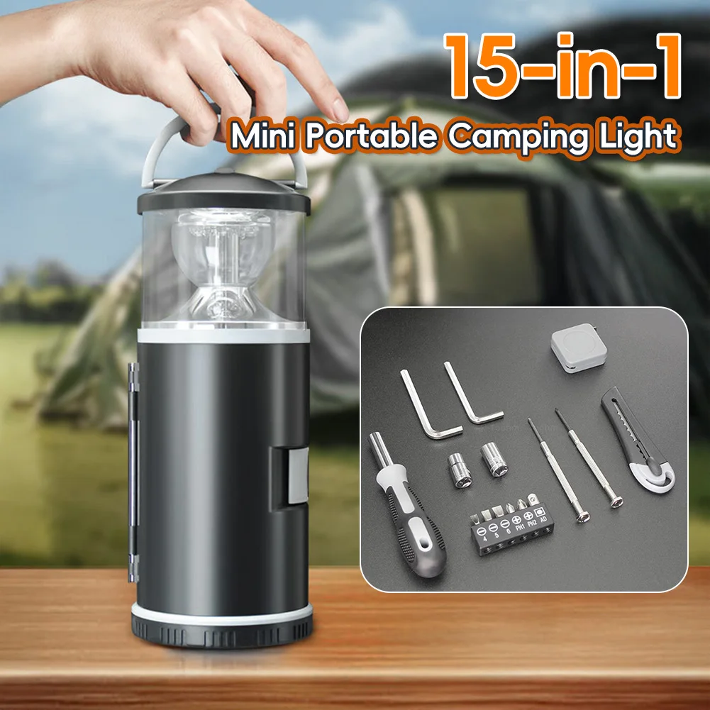 Household Emergency Repair Hardware Tools Outdoor Camping Multifunctional  Lamp With Toolbox Portable LED Work Light