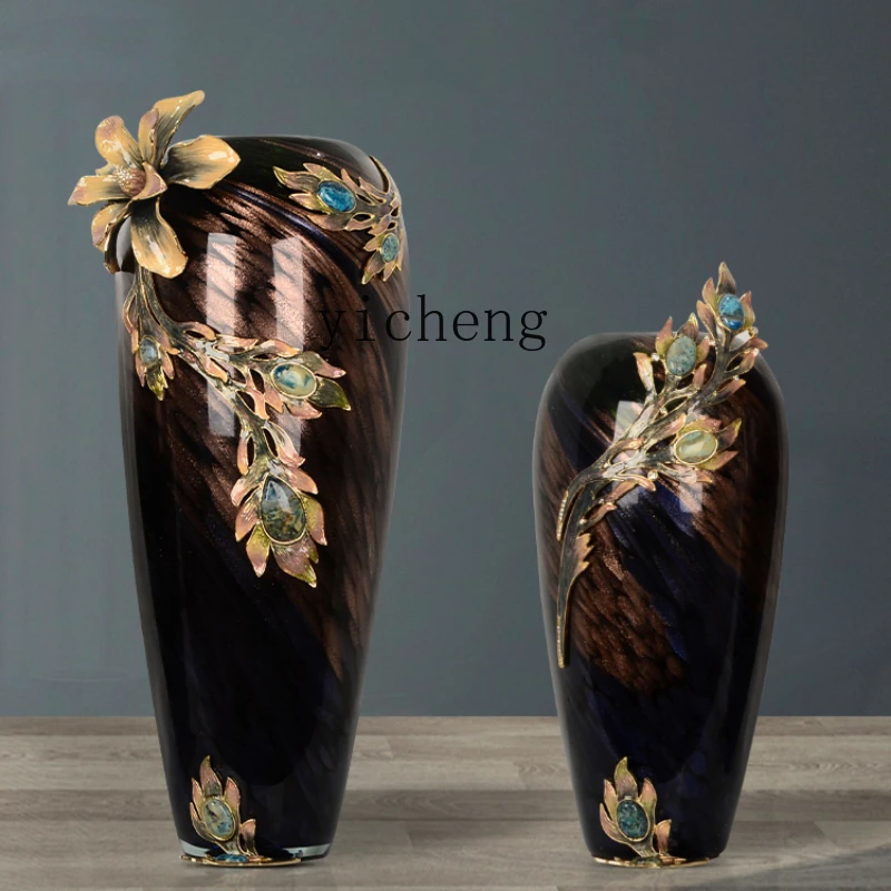 

Zf Floor Home Vase Glass Home New Chinese Crystal Bubble Enamel
