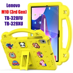Children's Shockproof Tablet Case with Stand and Hand Grip for M10 (3rd Gen) TB - 328 (Yellow)
