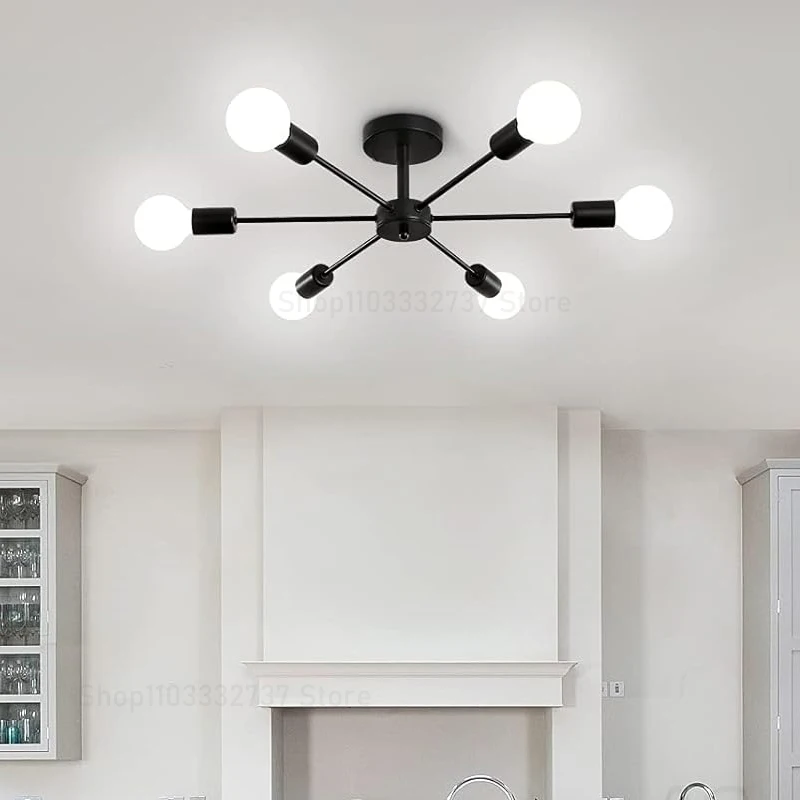 Modern chandelier restaurant living room suspended ceiling light iron E27 home decoration led chandelier ceiling chandelier art lighting fixtures