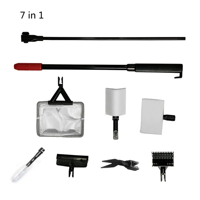 7in1 Aquarium Fish Tanks Cleaning Tools Kit Algae Tank Cleaner Set Aquarium Cleaner Fish Tank Net Scraper Sponge accessories 6