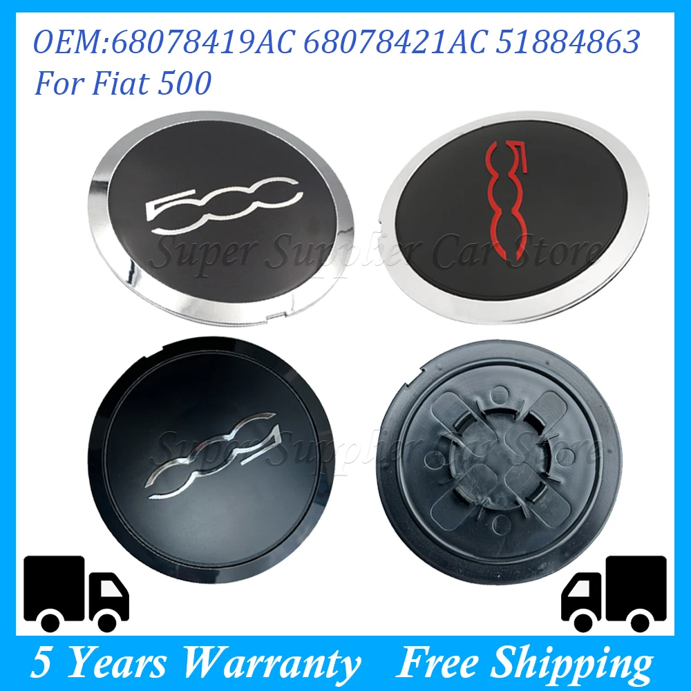 51884863ForFiat500HubcapWheelsCentre133MmHubCaps68078421AC