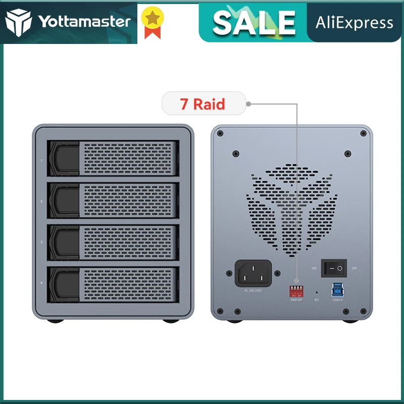 Корпус внешнего жесткого диска Yottamaster FS4RU3 4 Bay 2 5 дюйма USB 3 64 ТБ | Компьютеры и офис