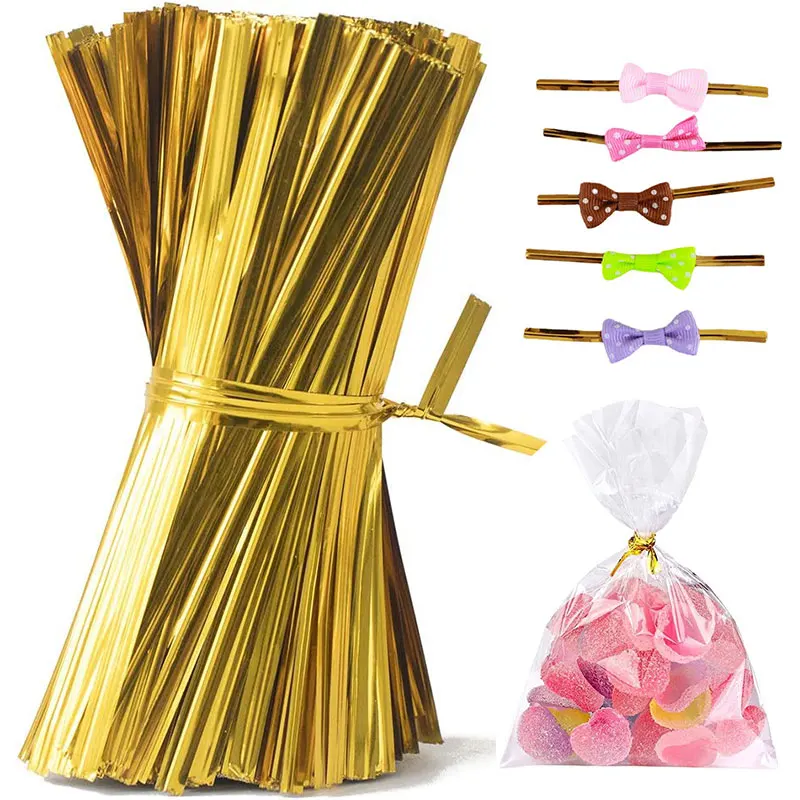 

750pcs/bag Color Metallic Twist Ties 8cm 10cm Reusable Twist Ties for Treat Candy Bags Party Cake Pops Ties Sealing Rope