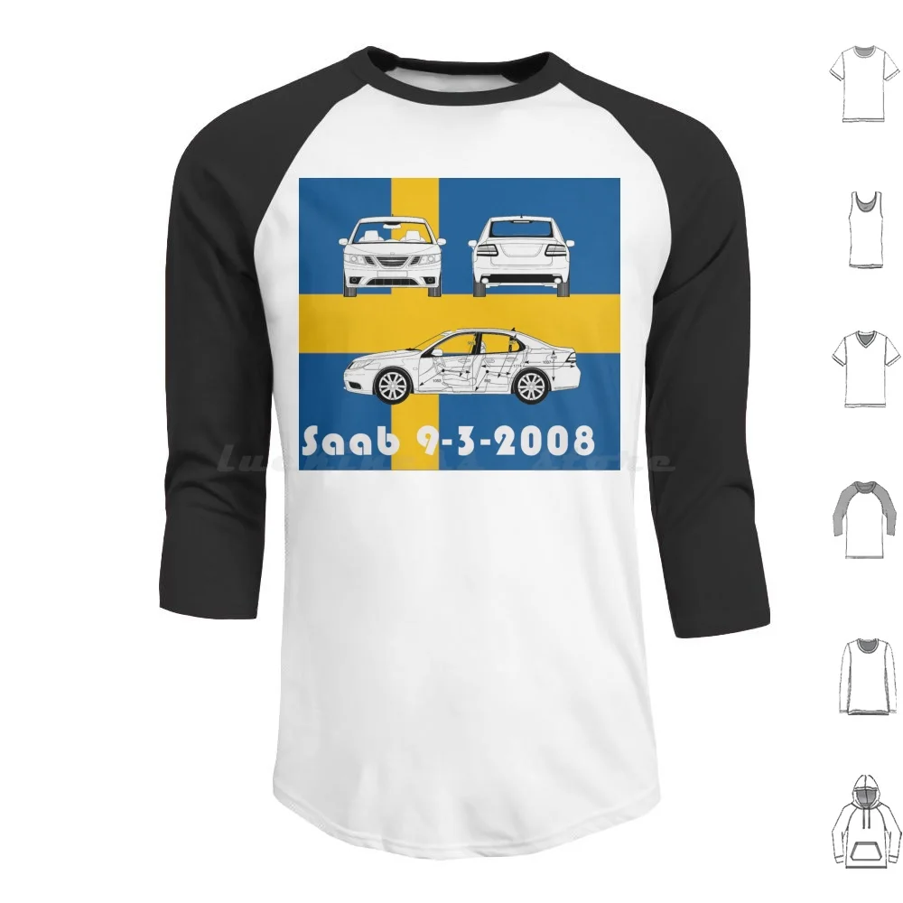 Saab 9-3 2008 Felpa Con Cappuccio Cotone Manica Lunga Saab Saab 900 Saab 9 3 Cabrio Vintage Gearhead Petrolhead Retro Classic Classic Classic Car