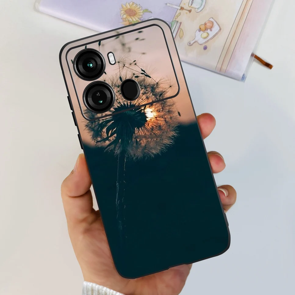 Lovely Astronaut Soft Silicone TPU Black Phone Cover, 6.6