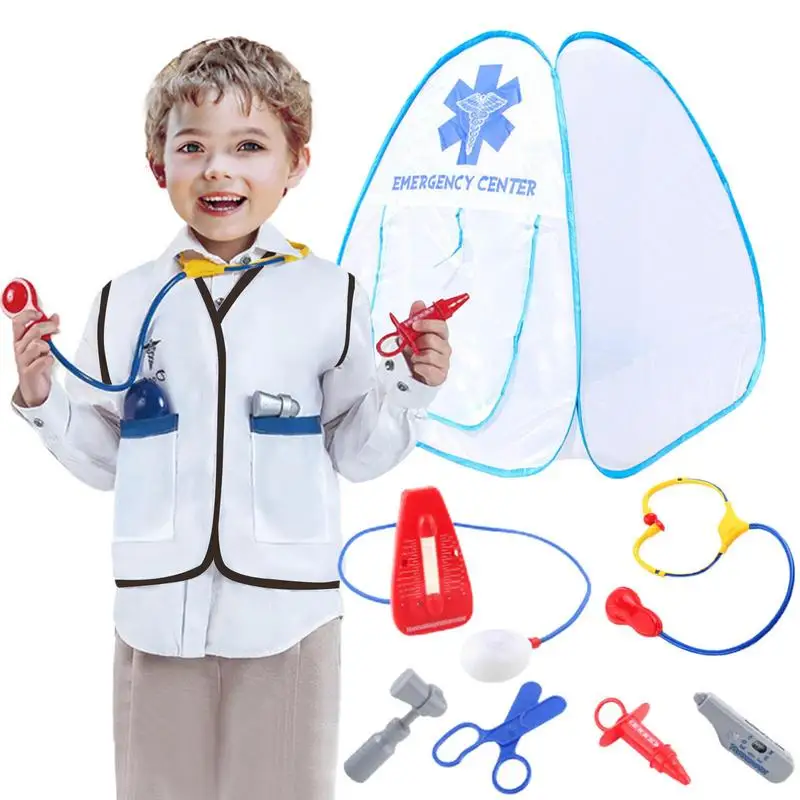 

Doctor Playset For Kids Doctor Toys 8pcs Pretend Play Dress Up Costume Breathable And Realistic Pretend Play Kids Doctor Playset