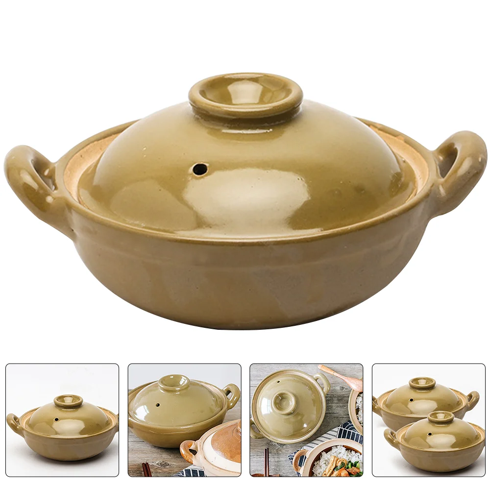 

Pot Casserole Soup Ceramic Stew Clay Cookware Stockpot Pan Kitchen Pottery Cooking Lid Earthen Dish Bowl Korean Slow Hot Braiser