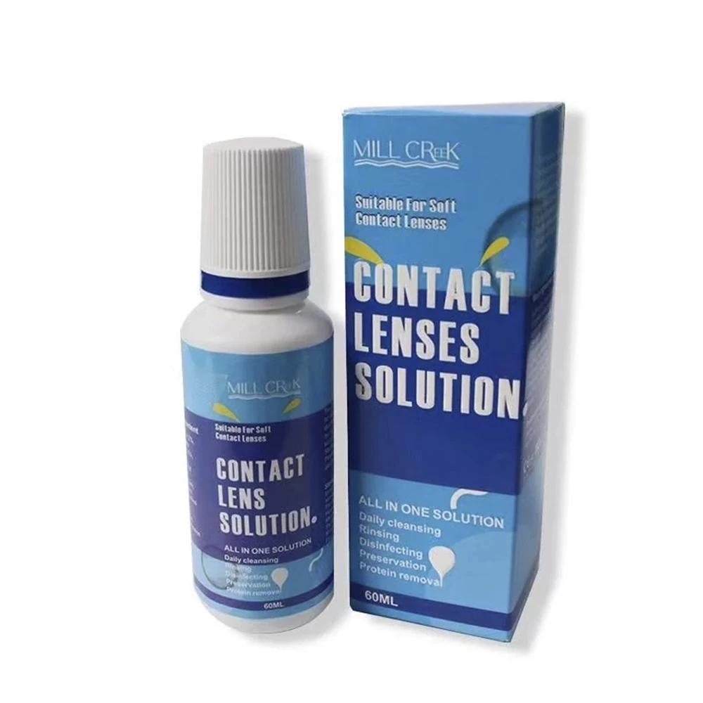 Contact Lens Solution Nursing Eyes Contact Lenses Water Liquid Pupil Cleaning Health Care Portable Eye Drop 60ML contact lenses solution