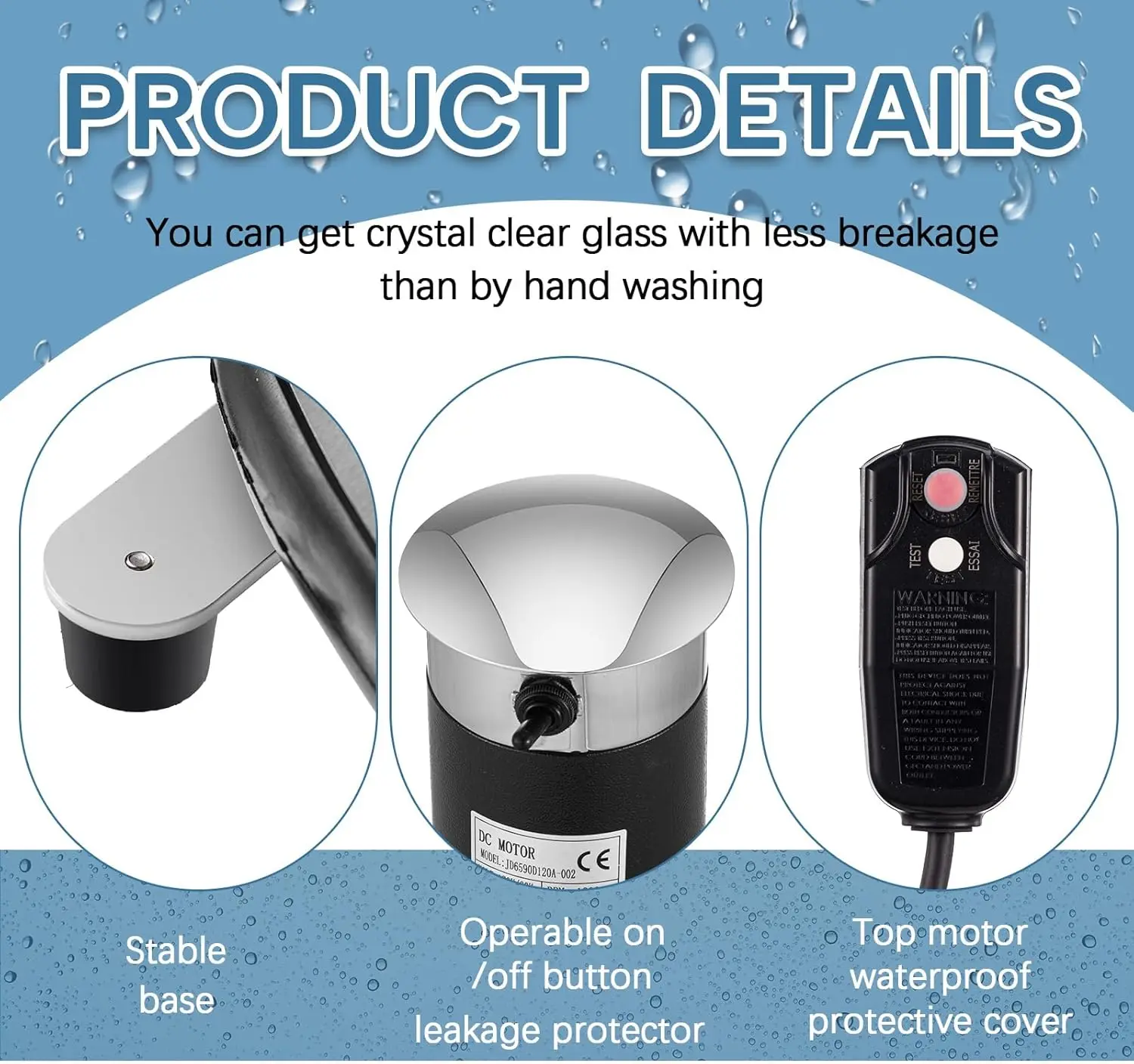 5-Brush Electric Glass Washer 1200 Cups/H, Upright Five Brush Electric Glass Washer Wine Cleaning Machine Bar Gla